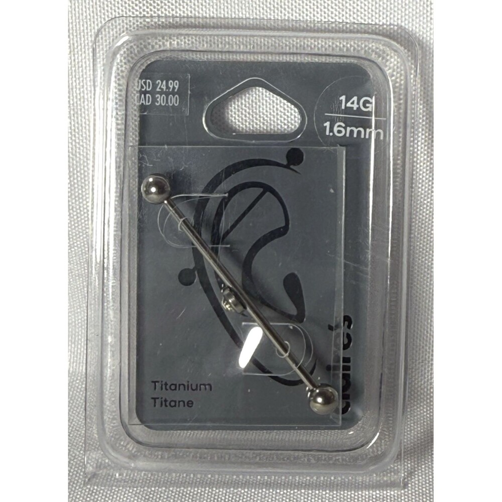 Claire's Titanium Industrial Barbell Ear Piercing 14G 1.6mm NWT